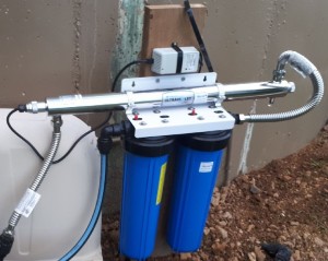 E720Z Whole house ultra violet 2 x pre filters 20"x 4.5" 65 lt per min